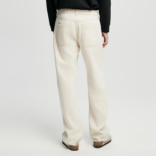 棉仓362819004-棉麻宽松直筒水洗白色牛仔裤 商品图2