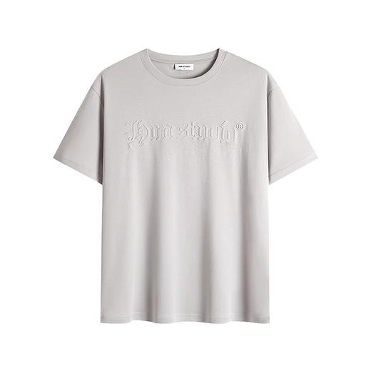 HIM漢崇  简约字母压印圆领T恤男士舒适透气休闲短袖上衣 2026夏季 商品图3