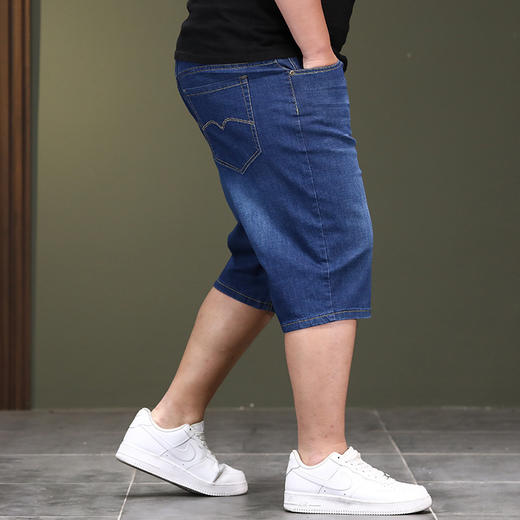 【DYG】大依优型大码男装直筒五分裤短裤加肥加大宽松商务牛仔短裤5分中裤男夏季 商品图2
