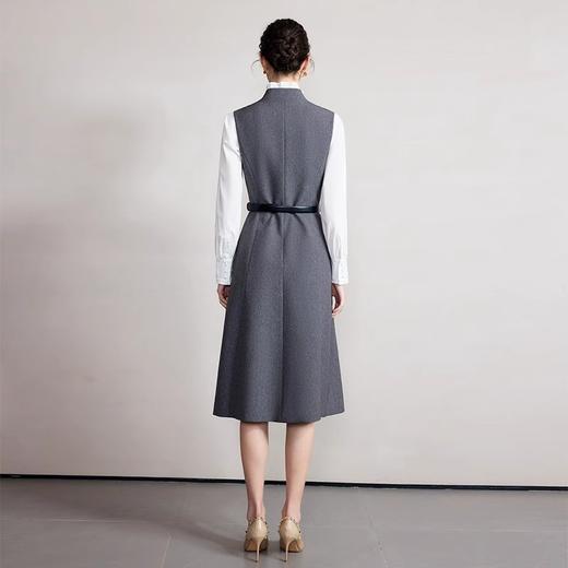 IWY/背心连衣裙套装老钱风女半高领白色千金风衬衫教师面试穿搭B521+Q1233 商品图3
