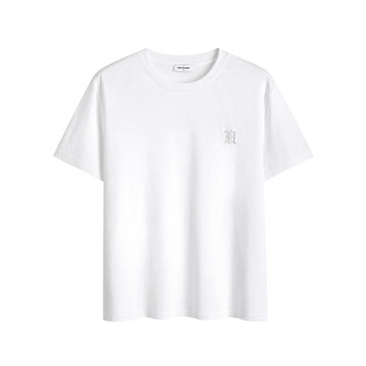 HIM漢崇 舒适休闲短袖T恤男潮流刺绣logo套头圆领打底衫 2026夏季 商品图4