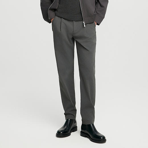 棉仓363818010-轻量超态棉那不勒斯腰单褶锥型休闲裤 商品图0