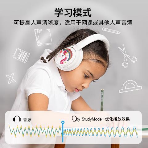 BuddyPhones Cosmos Fun 主动降噪儿童耳机头戴式无线蓝牙护耳学习网课 商品图3