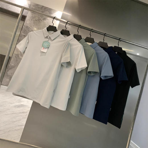 冰丝索罗娜！无痕压胶！2025夏季冰爽弹力半拉链男式短袖POLO衫！ 商品图3