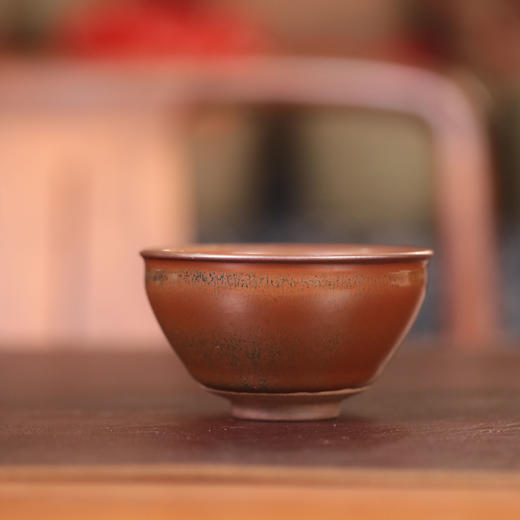 孙建兴柴烧柿红兔毫纹盏 商品图2