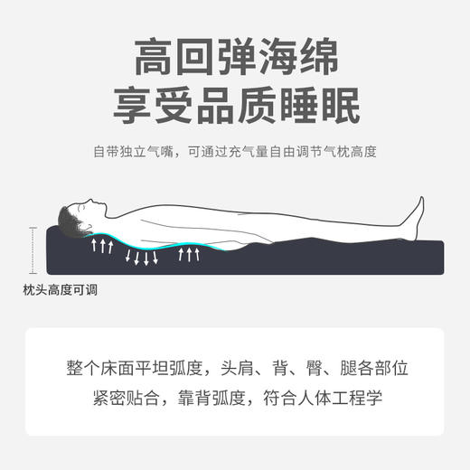 狼行者  自动充气垫卡其拼红-单人 5cmLXZ-80010 商品图3