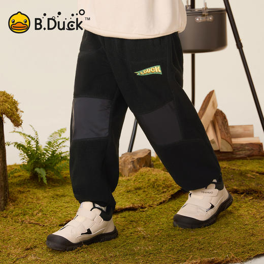 B.Duck小黄鸭童装儿童裤子男童休闲裤双面摇粒绒长裤春秋105-150 BF3557081 商品图1