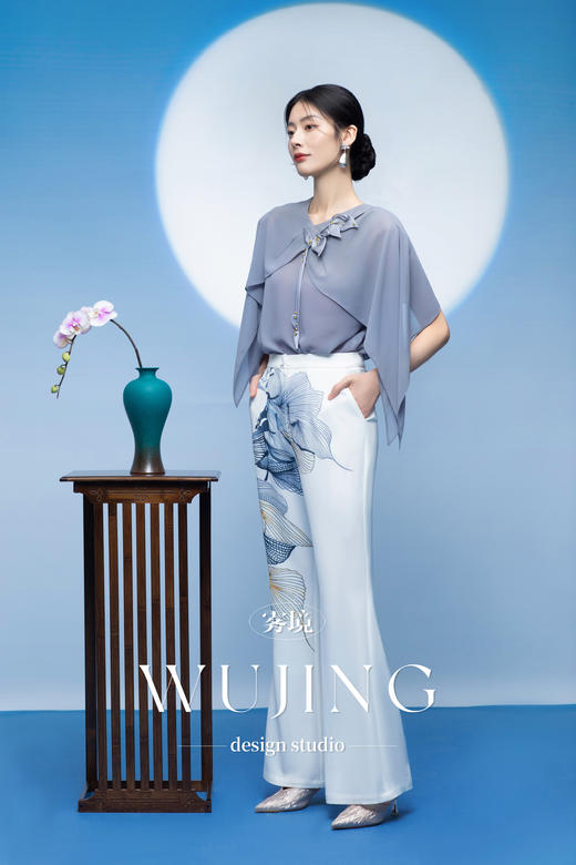 3205003 烟岚云岫 韩国进口水晶乔其纱上衣 雾境 商品图4