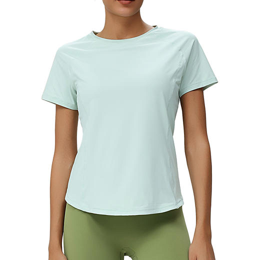 跃牌（呗咪纷纷系列）凉感运动速干宽松运动短袖上衣女跑步健身罩衫瑜伽T恤DX3014 商品图4