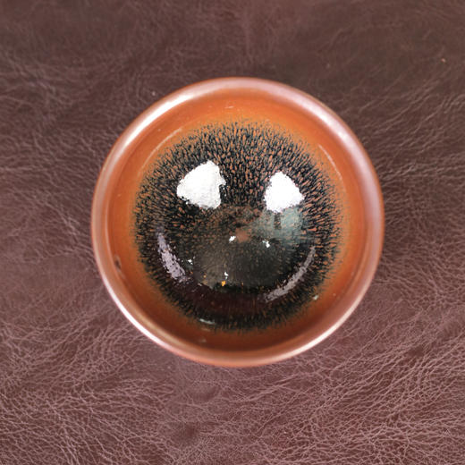 孙建兴柴烧柿红兔毫纹盏 商品图0