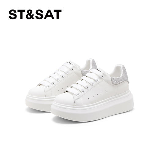 星期六经典百搭厚底亮钻小白鞋SSD1112C2E 商品图8