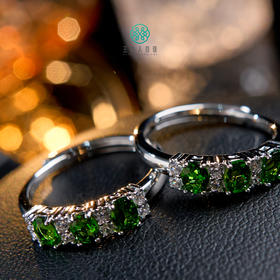 S925透辉石戒指-透辉石可调节戒指