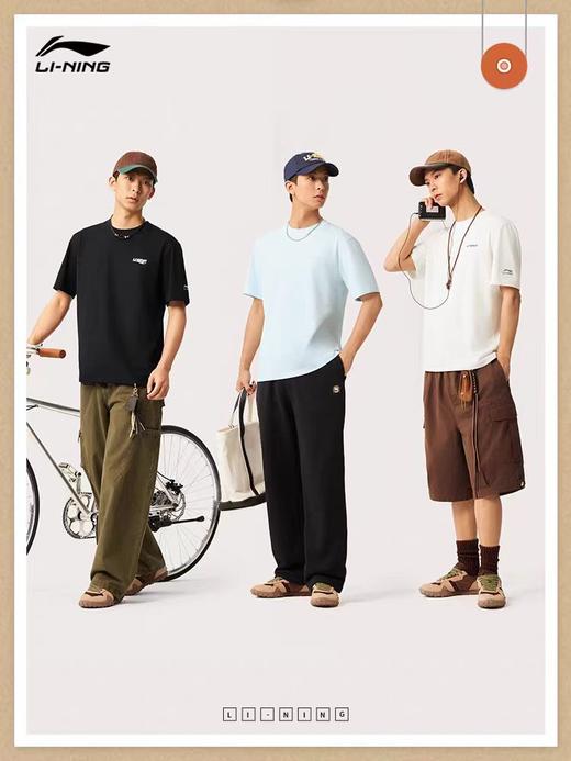 李宁圆领短袖T恤男子2025春夏新款时尚潮流休闲文化运动上衣AHSV229 商品图2