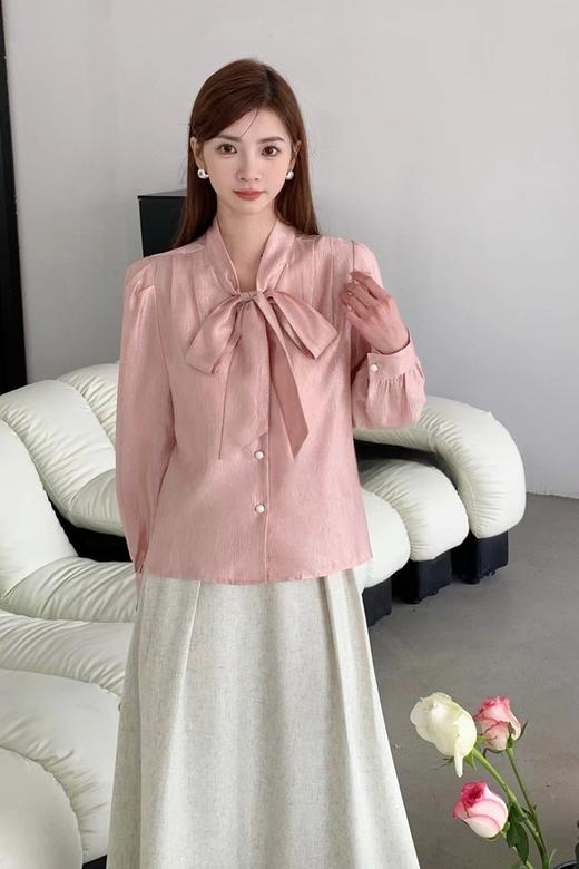 Le Malene 甜美蝴蝶结上衣高腰半裙套装 20165 商品图1