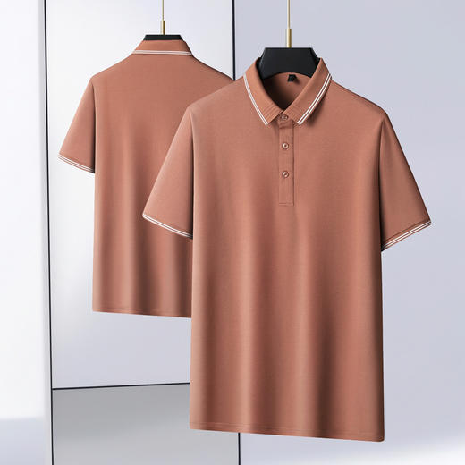 【桑蚕丝】【DLS】大依优型大码棉质短袖POLO衫翻领加肥加大男士大号透气舒适夏季半袖上衣 商品图7