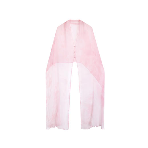 【林栖设计小店】【现货】桑蚕丝披肩粉色栀子黄云染百搭气质2025春夏新品空调衫围巾女X2931178B 商品图4