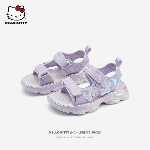 hello kitty童鞋女童凉鞋露趾儿童夏季鞋女孩沙滩鞋公主运动凉鞋28-35 K4526822 商品图2