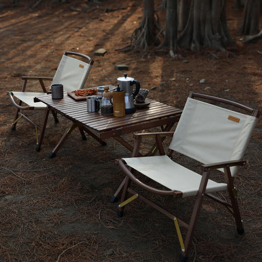 SunnyFeel户外露营折叠桌野营蛋卷桌_可拆卸实木桌榉木黑胡桃桌 商品图2