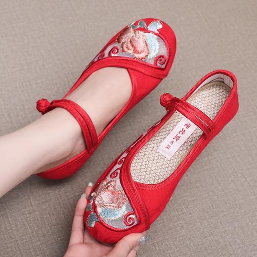 广场舞鞋绣花鞋透气网布面妈妈鞋旗袍老北京布鞋SB813-11 商品图2