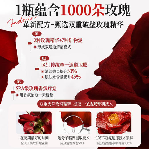 儒意大马士革玫瑰润颜清洁泥膜200g  清洁泥膜去黑头粉刺深层清洁收缩毛孔美白涂抹面膜|儒意官方商城 商品图1