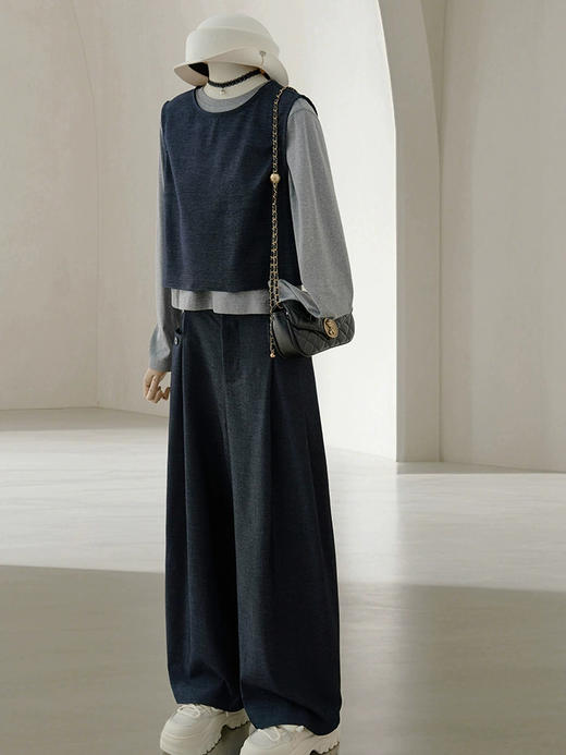 裁缝学苑AS450马甲长袖T恤阔腿裤三件套装纸样女装新款三件套版型图纸 商品图1