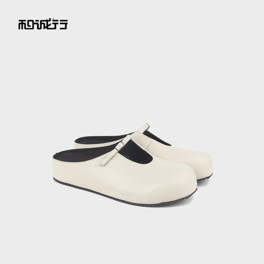 和诚行 2025新款时尚韩系圆头一字带浅口女厚底包头半拖鞋0070562 商品图0