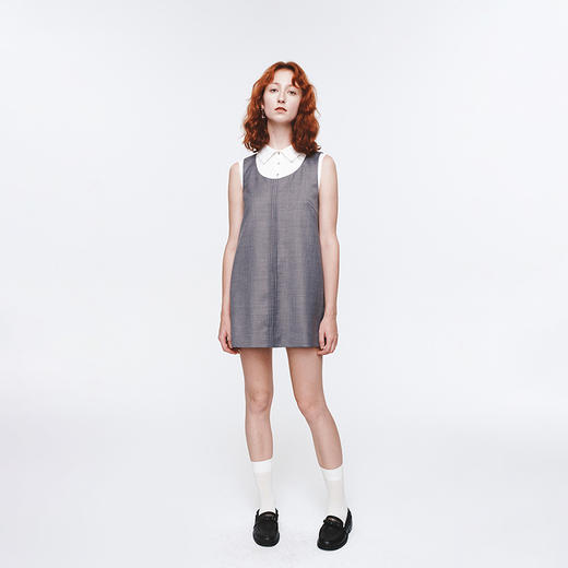 Herlian2025新款假两件拼接原色牛仔背带裙无袖A字娃娃连衣裙 商品图1