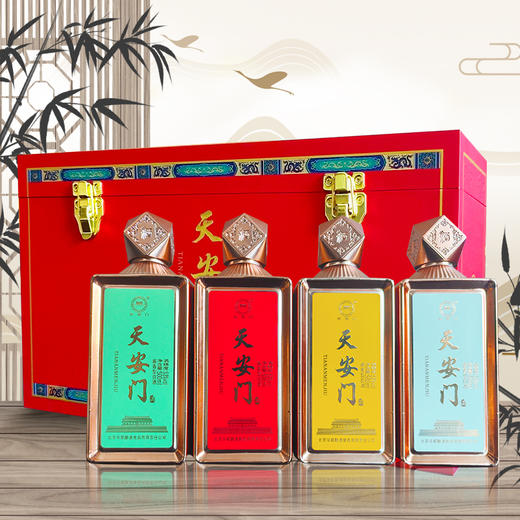 【自营】华都白酒 天安门春夏秋冬礼盒装 酱香型纯粮白酒 53度 500mL*4瓶 礼盒装 FZWJ 商品图5