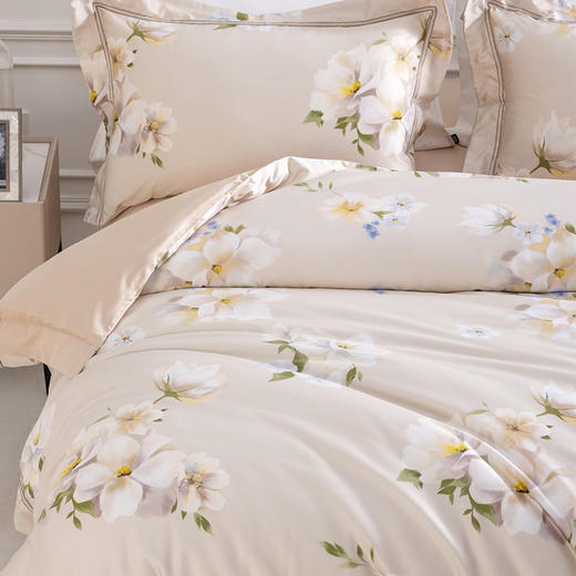 【会员专享】多喜爱 法式轻奢四件套-月晓阑音【60S贡缎】【时尚拼边】【金色织带】【礼盒包装】【芬纳诺抗菌专利】专利床单 长绒棉·如丝顺滑 商品图6