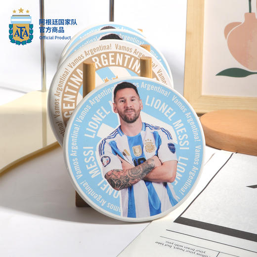 【官方正版】阿根廷国家队 | 陶瓷球员白云土吸水杯垫球迷周边 商品图2