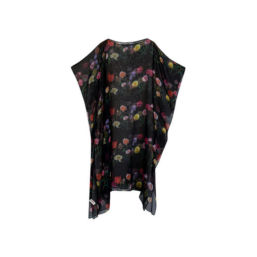 【林栖设计小店】桑蚕丝连衣裙玫瑰印花优雅气质宽松大摆量2025春夏新品长裙女1952370 商品图4