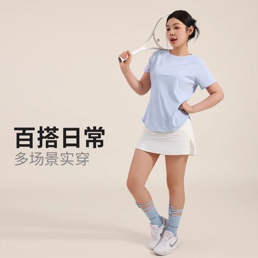 跃牌（呗咪纷纷系列）大码凉感运动速干宽松运动短袖上衣女跑步健身罩衫瑜伽T恤DX3014 商品图4