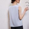 玳莎真丝拼欧根纱V领背心女2025夏季新款百搭桑蚕丝无袖内搭上衣  FB31004 商品缩略图3