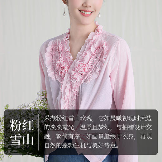 【林栖设计小店】（现货）纯棉衬衣优雅花边立体花宽松显瘦2025春夏新品长袖上衣女F1952306 商品图10