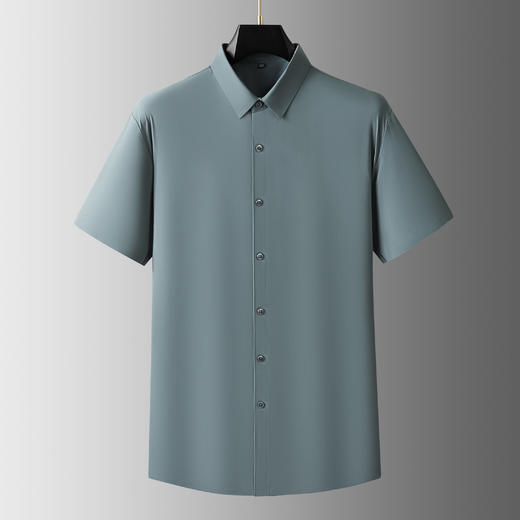 【DDA】大依优型大码短袖衬衫弹力翻领半袖衬衣商务休闲透气夏季上衣男士胖子 商品图0
