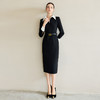 IWY/职业通勤女装高级感轻熟风连衣裙女黑白撞色翻领西装收腰包臀裙Q1295 商品缩略图3