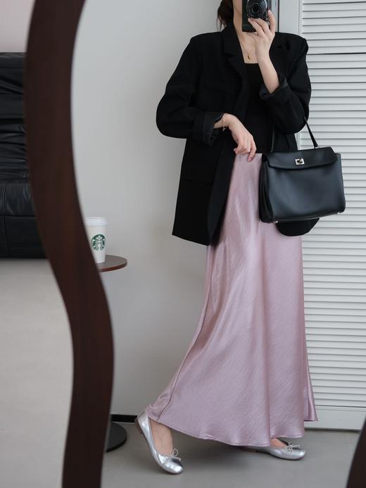 【全国包邮】高版本！缎面半身裙低饱和度的💯“干枯玫瑰粉色”直接疯狂打call，其他三个色系也🉐是高级百搭！ 商品图1