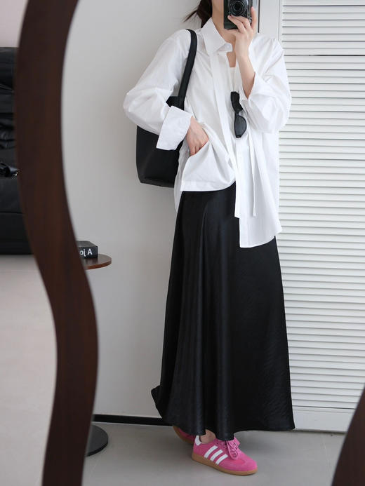 【全国包邮】高版本！缎面半身裙低饱和度的💯“干枯玫瑰粉色”直接疯狂打call，其他三个色系也🉐是高级百搭！ 商品图3