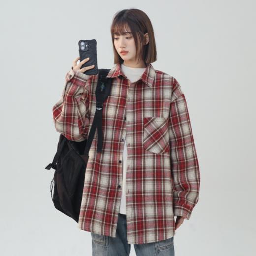 【真维斯休闲时尚情侣格子衬衫外套】🉑单穿也完全ok‼ 春季温差大 必入 包容度很好 💯弧形衣摆 很洋气 整体版型是走的一个韩系休闲廓形 商品图1
