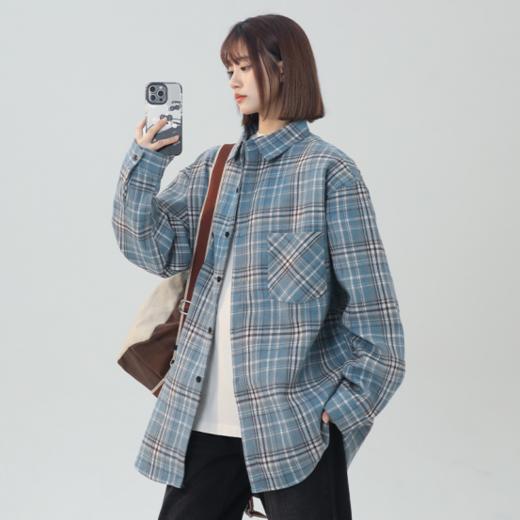 【真维斯休闲时尚情侣格子衬衫外套】🉑单穿也完全ok‼ 春季温差大 必入 包容度很好 💯弧形衣摆 很洋气 整体版型是走的一个韩系休闲廓形 商品图5