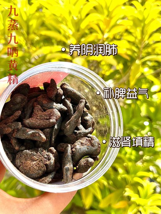 【九蒸九晒云南野生黄精】采用云南深山野生黄精，历经42道工序，用柴火和雪水，在丽江玉龙雪山旁晒场九蒸九晒！非常难得！【对身体的调理功效比较多，详见群内介绍】【DZ-J仓】 商品图14