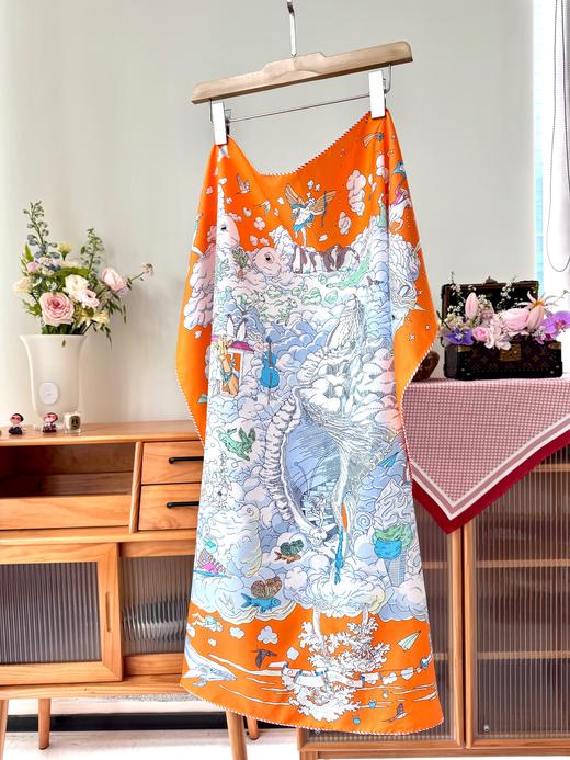 火桐hooton 云间万象 斜纹绸重磅桑蚕丝围巾YTSJ2025 商品图0