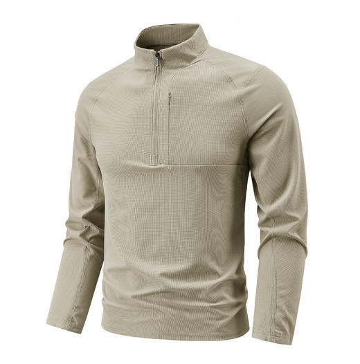 【冰丝速干】【DNY】大依优型大码立领拉链长袖POLO衫防晒薄款体恤加肥加大上衣男士冰丝打底户外 商品图4