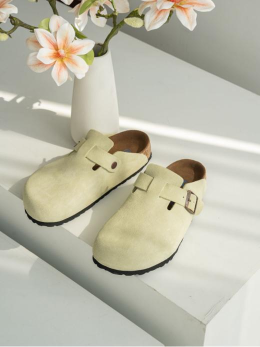 高端货❗明星高圆圆同款❗SaCha马卡龙色系勃肯鞋合集✅高档牛皮鞋面，单层厚度2.5-2.8mm ✅橡胶软木颗粒脚床，柔软轻盈 ✅EVA高密度发泡大底，防滑耐磨 商品图10