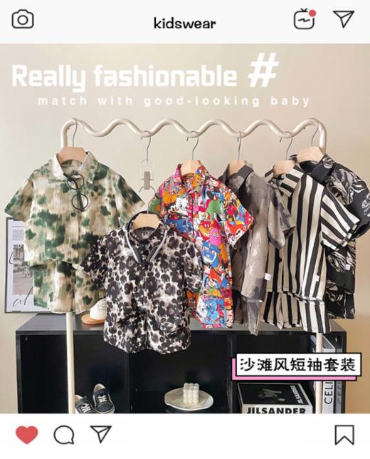 一套39.9💰两套69.9💰👋【佑族儿童痞帅沙滩风休闲套装Y2461】🍂巨巨巨好看的沙滩风潮流时尚套装来了，超多好看的款式，😎 每一套都十分的好看 商品图1