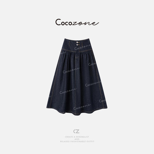COCO ZONE 刘一一2025美式显瘦小众设计感牛仔半身裙ACD1A0462 商品图0