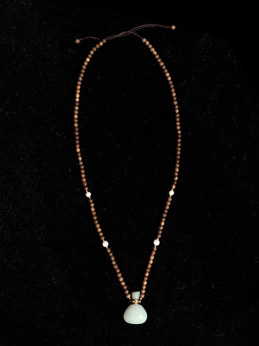 MELI&MOLI |和田玉中号福袋吊坠+26英寸沉香珠/猛犸象牙编珠绳链 商品图6