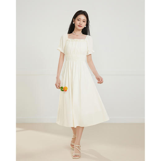 IEF/爱依服2025连衣裙夏季 法式成熟优雅温柔风通勤连衣中裙D41533-X- 商品图1