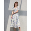 三彩2025夏季新款碎花连衣裙法式方领收腰A字裙泡泡袖长裙优雅S 商品缩略图3