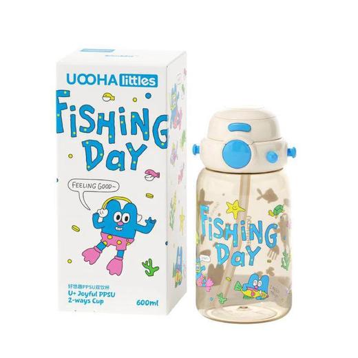 uooha好悠趣PPSU双饮杯600ml-含肩带(四种颜色) 商品图3